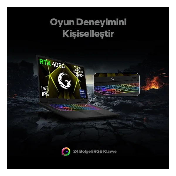 Game Garaj Slayer R9MXL-5060 C2 Ryzen 9 8940HX 32 GB 1 TB SSD RTX5060 17" WQXGA Gaming Laptop - Görsel 7