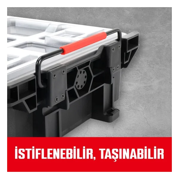 Workpro Wp283029 24lt 12 Gözlü Şeffaf Kapaklı İstiflenebilir 56x35x12,5cm Profesyonel Organizer Takım Çantası - Görsel 8