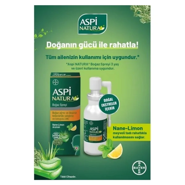 Aspinatura Nane-Limon Aromalı Boğaz Spreyi 20 Ml - Görsel 3