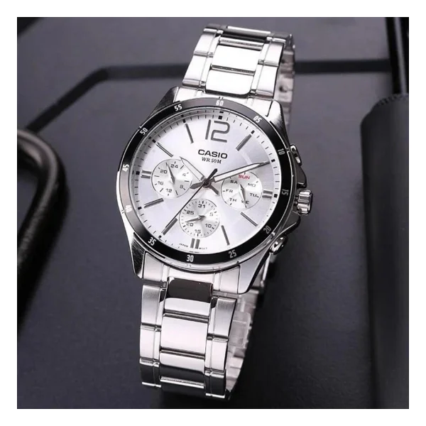 Casio Standart Mtp-1374d-7avdf Çelik Kordon Gümüş Erkek Kol Saati - Görsel 2
