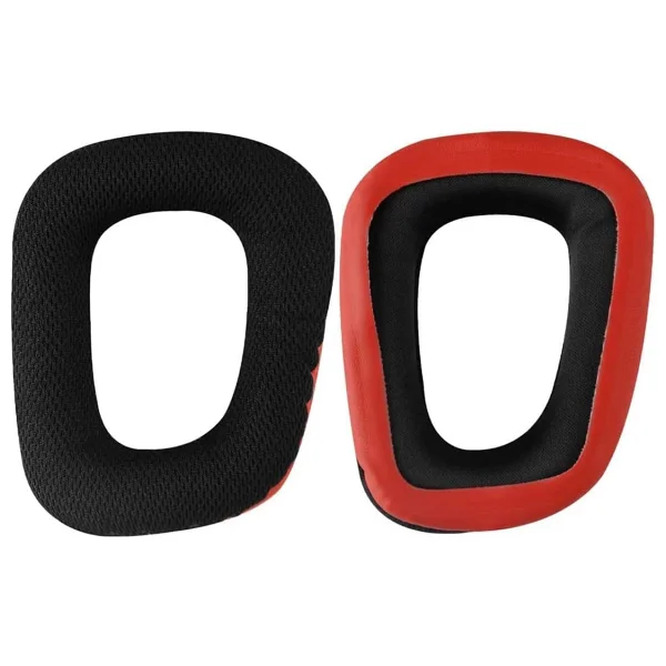 Logitech uyumlu G930 G430 F450 G432 G431 G332 G231 G230 ile uyumlu Kulaklık Pedi Seti Kulaklık Süngeri ve Kafa Bandı kulaklık süngeri yastığı (Siyah - Kırmızı Kumaş Sünger + Kırmızı Kafa Bandı) - Görsel 2