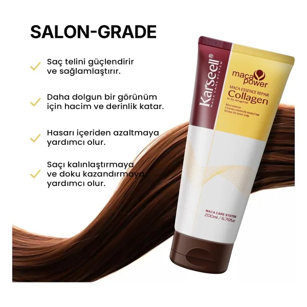 Karseell Kolajen Saç Bakım Maskesi Maca Özü Onarıcı Repair 200 ml Karsel - Görsel 4