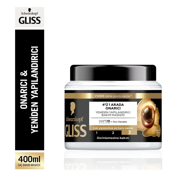 Gliss Ultimate Repair Saç Bakım Maskesi 400ml, Çok Yıpranmış ve Kuru Saçlar - Görsel 2