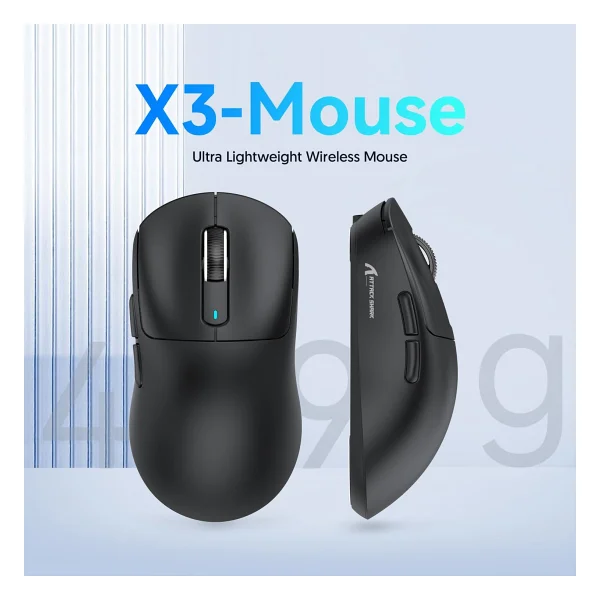 Attack Shark X3 Siyah Şarjlı Makrolu Optik Kablosuz Oyuncu Mouse - Görsel 2