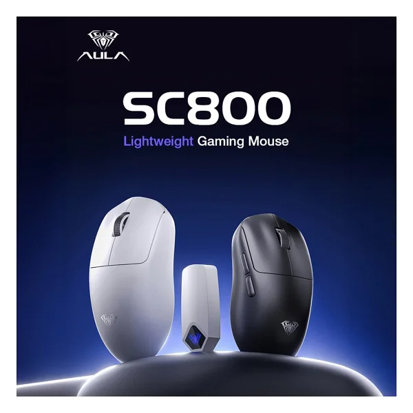 Aula Sc800 Lightweight Siyah Optik Kablolu/Kablosuz Oyuncu Mouse - Görsel 3