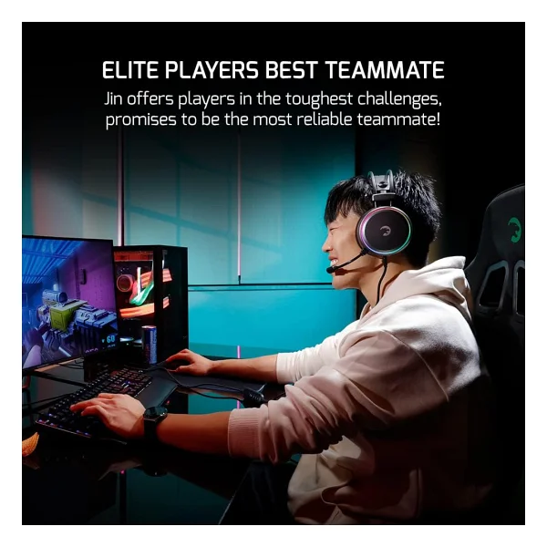 Gamepower Jin Rainbow 7.1 USB Kablolu Kulak Üstü Oyuncu Kulaklığı - Görsel 2