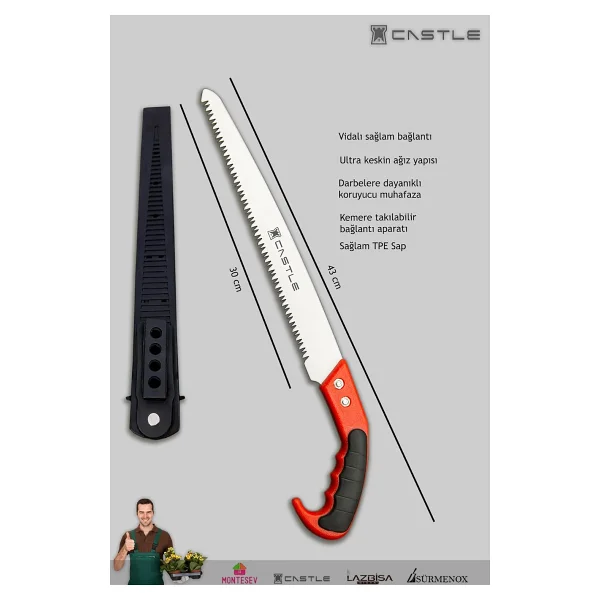 Lz-K17 Budama Makası Testeresi Gül Dal Budama Aşı Çakısı 4 Lü Set - Görsel 4