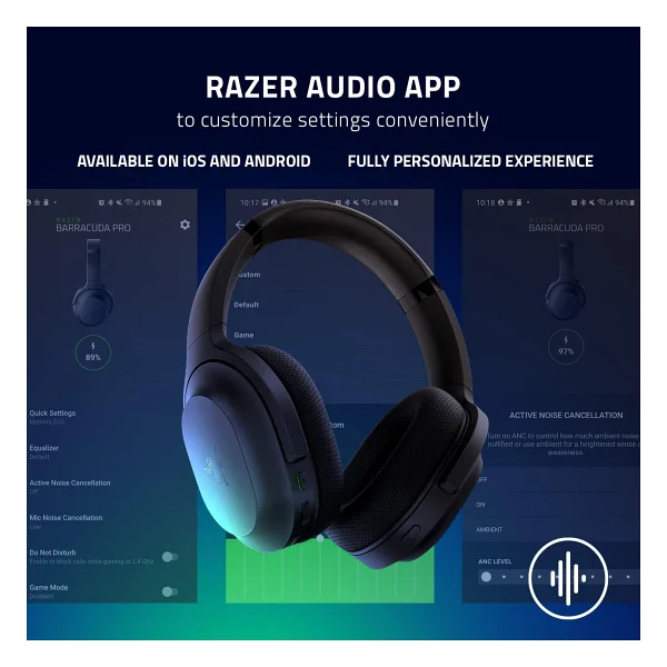 Razer Barracuda Rz04-03790100-R3m1 Siyah Kablolu/Kablosuz Kulak Üstü Oyuncu Kulaklığı - Görsel 7