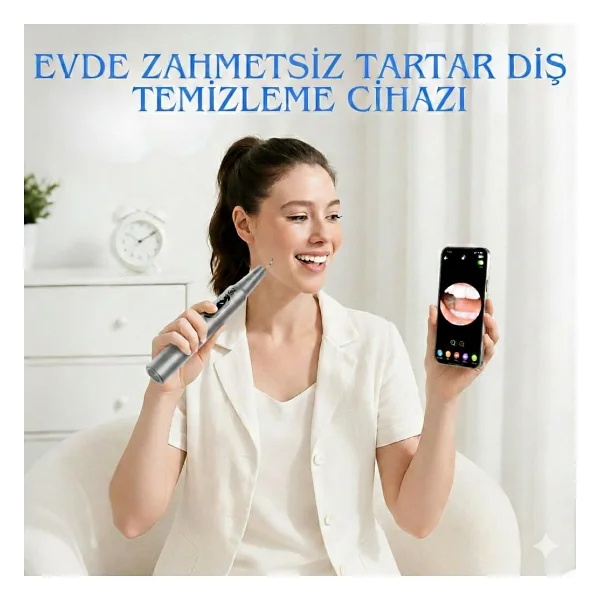 Npo M1 5mp Kameralı Uv'li 5 Modlu Ultrasonic Diş Beyazlatma Tartar Plak Diş Taşı Temizleme Cihazı - Görsel 3