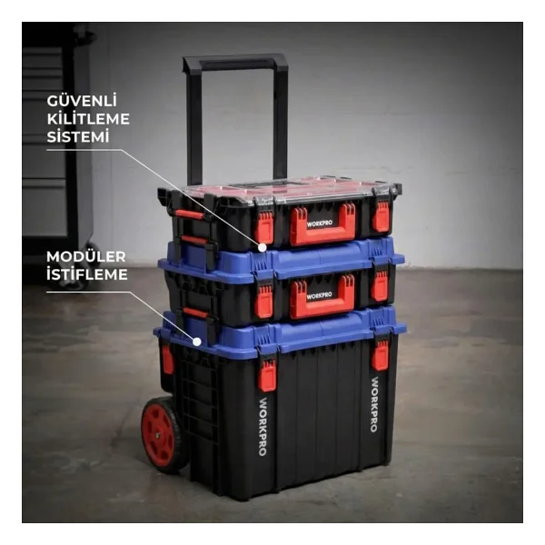 Workpro Wp283029 24lt 12 Gözlü Şeffaf Kapaklı İstiflenebilir 56x35x12,5cm Profesyonel Organizer Takım Çantası - Görsel 6