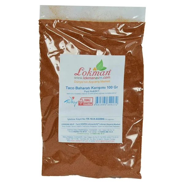 Lokmanavm Taco Baharatı Karışımı 100 Gr Paket - Görsel 2
