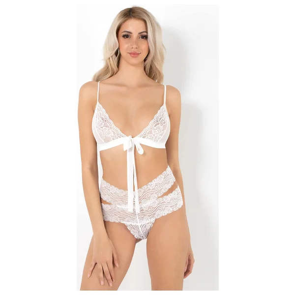 Miorre Swan Dantelli Kapsız Fantezi Bralet Takım Ekru L-XL - Görsel 2