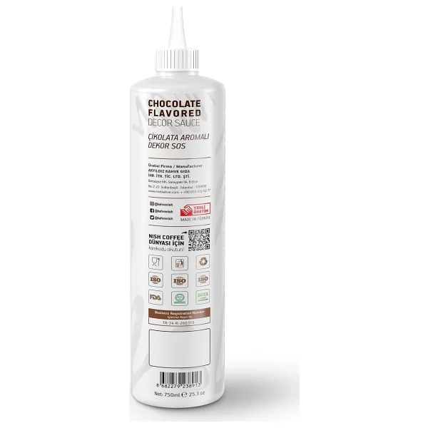 Nish Çikolata Aromalı Dekor Sos 750 Gr - Görsel 3