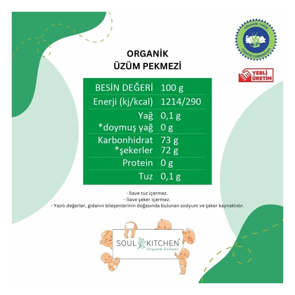 Soul Kitchen 380 Gr Organik Bebek Üzüm Pekmezi - Görsel 2