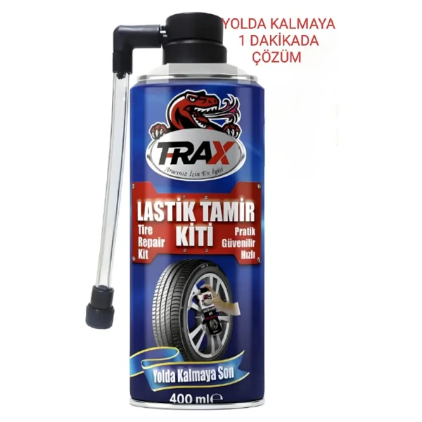 Trax Lastik Tamir Kiti, Acil Durum Oto Lastik Tamir ve Şişirme Spreyi, 400 ml - Görsel 2