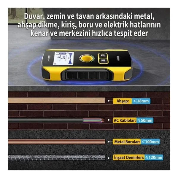 Fnirsi WD-01 Metal Dedektörü Duvar Tarayıcı - Görsel 4