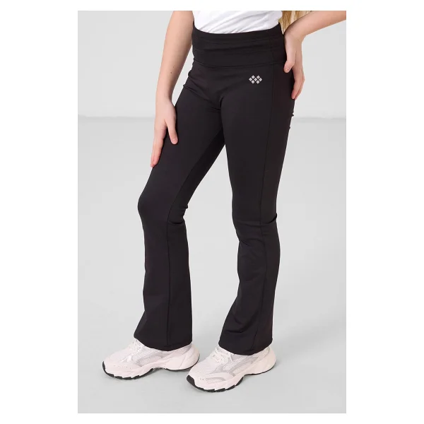 Siyah Esnek Standart Fit Basic Performans İspanyol Paça Kız Çocuk Tayt - 75193 - Görsel 3
