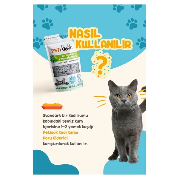 Petlook Kedi Kumu Koku Giderici Aktif Karbon Katkılı Kokusuz 300 gr (LAVANTA) - Görsel 4