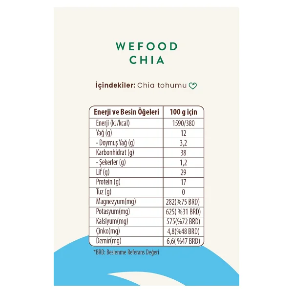 Wefood Glutensiz Siyah Chia 400 Gr - Görsel 2