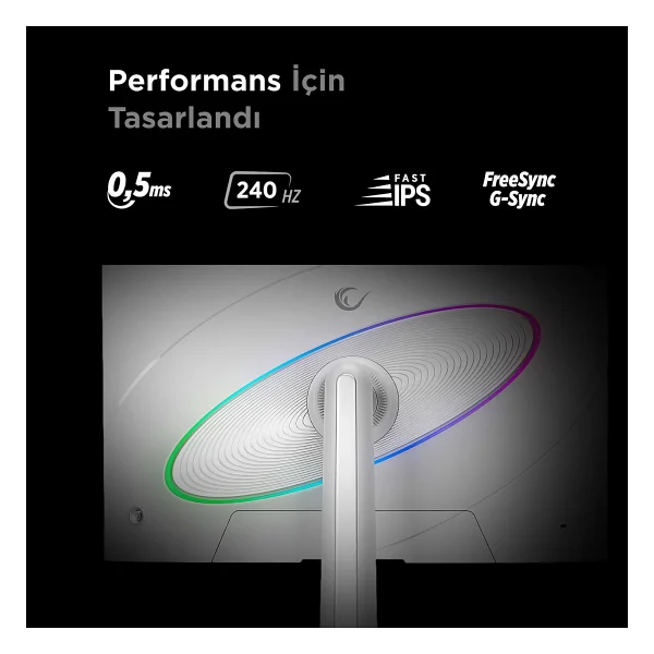 Rampage Ellipse El27r240q 27" 0.5 Ms 2k Pivot Ips 240 Hz Oyuncu Monitörü - Görsel 4