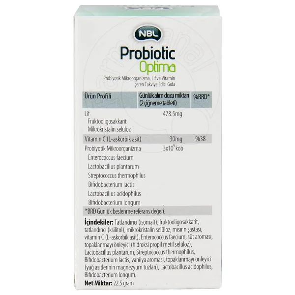 NBL Probiotic Optima 30 Tablet - Görsel 2
