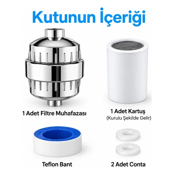 Bluefox SILVER Duş Filtresi - Klor ve Ağır Metal Arıtmalı, KDF 55 + Aktif Karbon, Saç ve Cilt Dostu, Kireç Azaltıcı, Evrensel Uyumlu, Aletsiz Montaj, Su Yumuşatıcı - Görsel 7