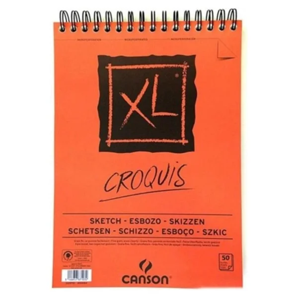 Canson Croquis XL A4 90 gr 50 Yaprak Üstten Spiralli Eskiz Çizim Defteri - Görsel 4