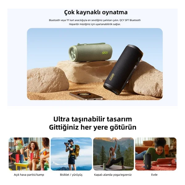 Qcy Sp7 Kırmızı RGB Bluetooth Hoparlör - Görsel 7