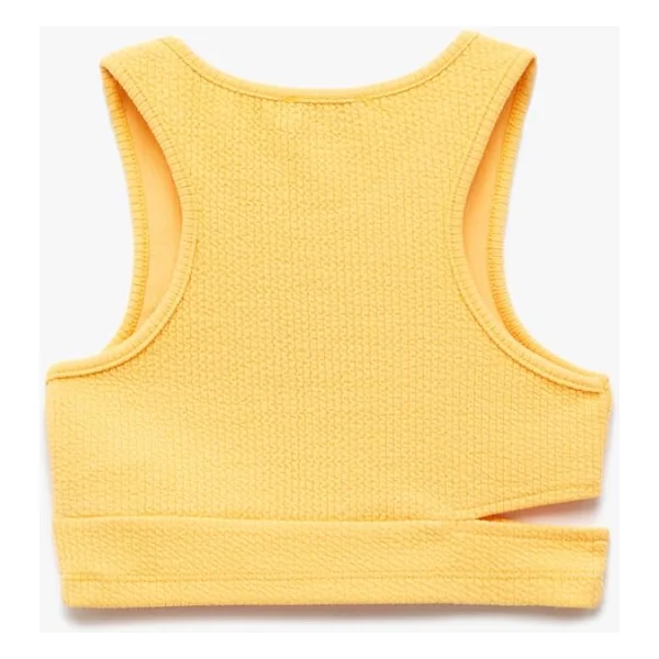 Koton Pencere Detaylı Slim Fit Bürümcük Kolsuz Bisiklet Yaka Crop Atlet - Görsel 3