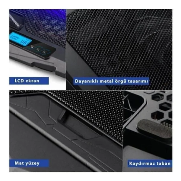 FRISBY FNS-9999B 4 Fanlı 15"-17" Laptop Soğutucu - Görsel 3