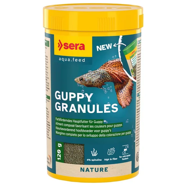 Sera Guppy Gran Nature 250 Ml/120 Gr Granül Balık Yemi - Görsel 4