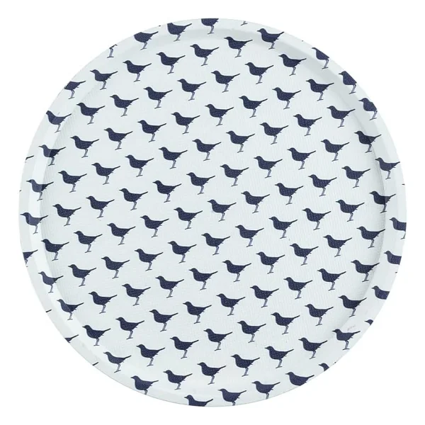 Madame Coco Reve Bleu Oiseau Yuvarlak 36.5 cm Kaydırmaz Tepsi - Görsel 2