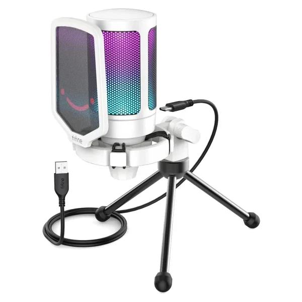 Fifine Ampligame A6v Mavi RGB USB Yayıncı Mikrofonu - Görsel 5