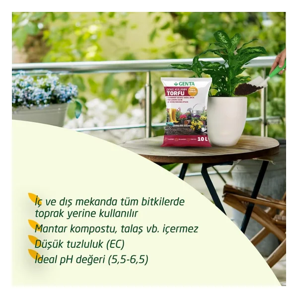 Genta Genel Kullanım Torfu Saksı Toprağı 10 Lt - Görsel 2