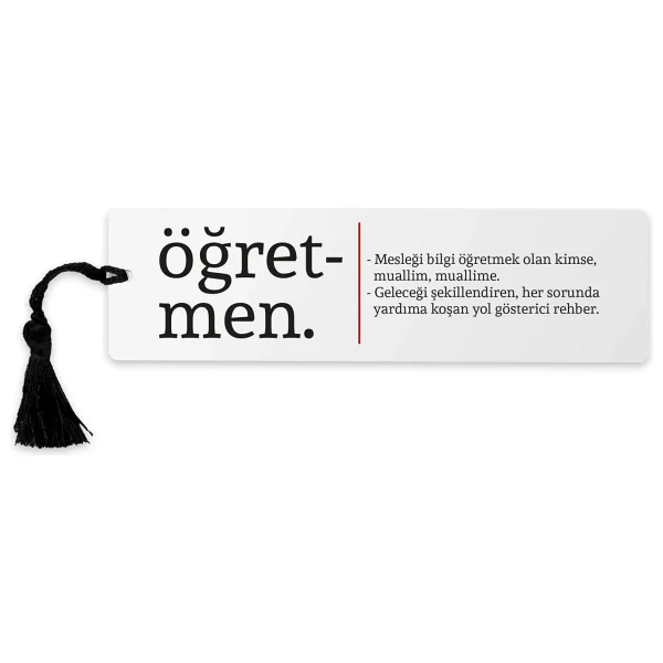 Hediyesepeti Öğretmen Kelime Anlamlı Kitap Ayracı 13.5 Cm X 4 Cm Metal Malzeme - Görsel 6
