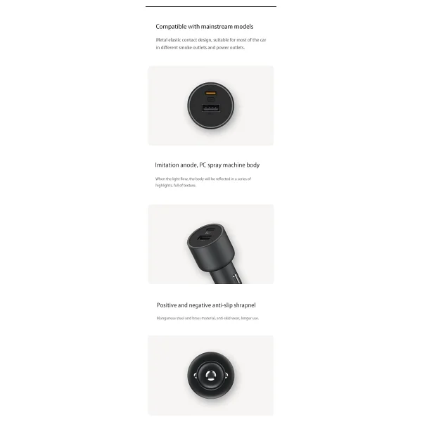 Xiaomi Cc07zm 1a1c 100w Type-C Kablolu Hızlı Araç Şarj Aleti - Görsel 3