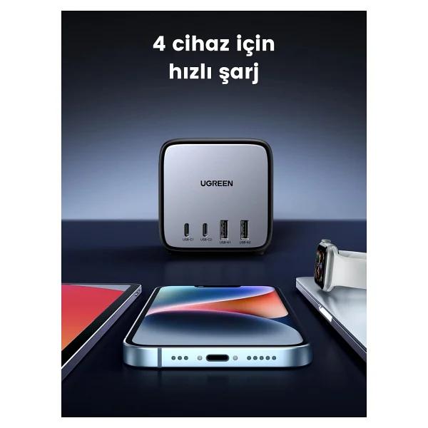 Ugreen Diginest Cube 65 W Hızlı Şarj Adaptörü - Görsel 2