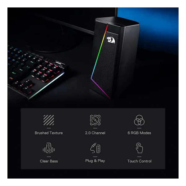 Redragon Anvil GS520 RGB USB 1+1 10 W Hoparlör - Görsel 3