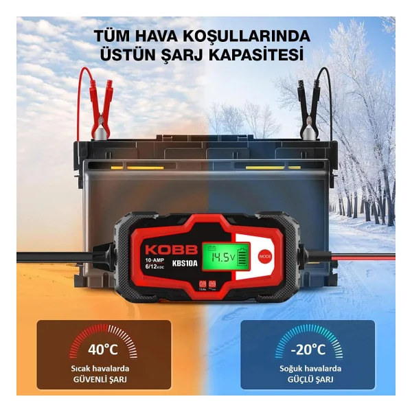 Kobb Kbs10a 6-12 V 200 A Dijital Akü Şarj Cihazı - Görsel 5