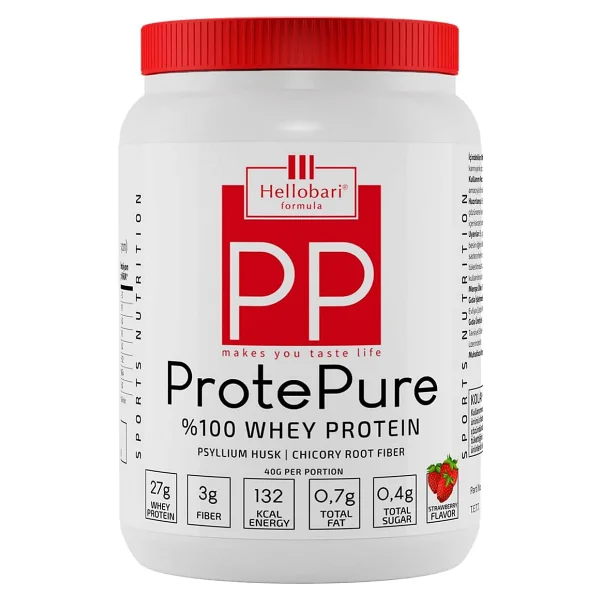 Hellobari Formula Protepure Whey Çilek Aromalı Protein Tozu 1120 Gr - Görsel 2
