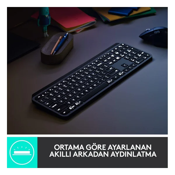 Logitech MX Keys Kablosuz Kurumsal Siyah 920-010254 Klavye - Görsel 6
