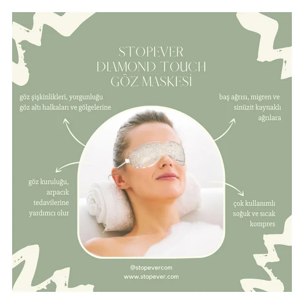 StopEver Diamond Touch Göz Maskesi ve Cooling Patch Soğutucu Hidrojel Plaster 2'li Set - Görsel 3