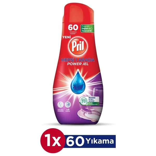 Pril Hepsi Bir Arada Bulaşık Jel Deterjanı 60 Yıkama 1080 Ml - Görsel 2
