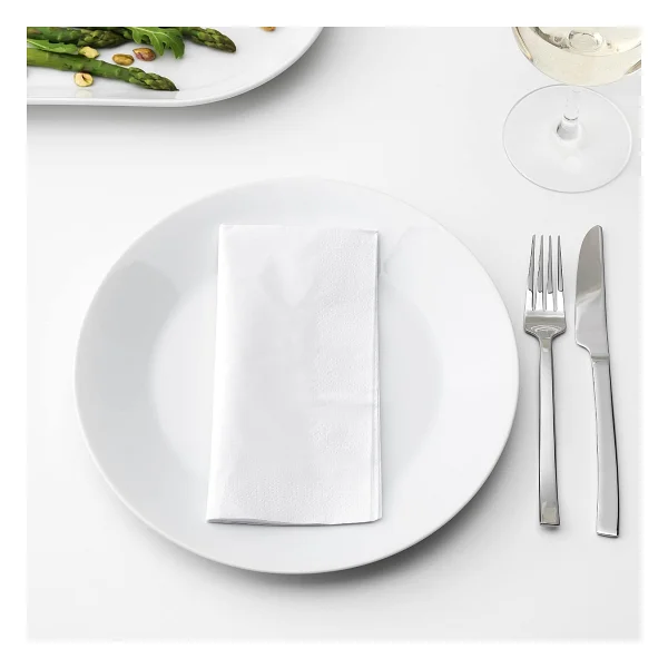 Ikea 500.357.52 FANTASTISK kağıt peçete beyaz (40 cm x 40 cm) üç katlı 100 adet - Görsel 2