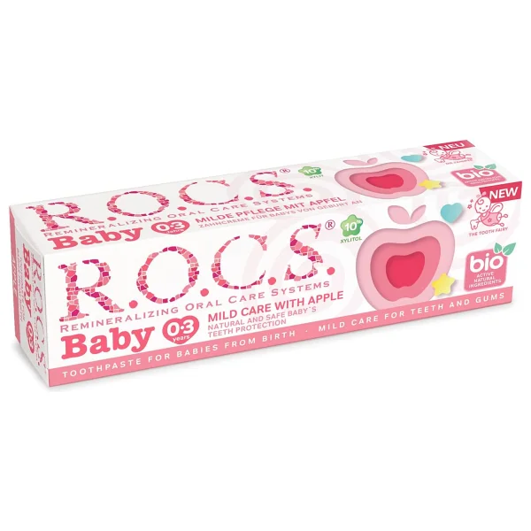 R.O.C.S. Elma Püresi Tadında 0-3 Yaş 35 ml Florürsüz Bebek Diş Macunu - Görsel 7