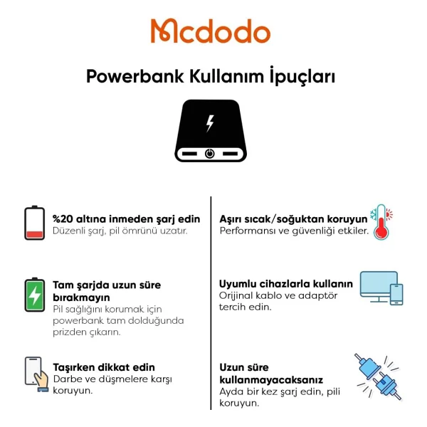 Mcdodo Mc-3870 10000 mAh Hızlı Şarj Powerbank - Görsel 7