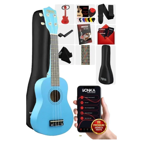 Midex Ukx-901bl Mavi Soprano Ukulele - Görsel 7