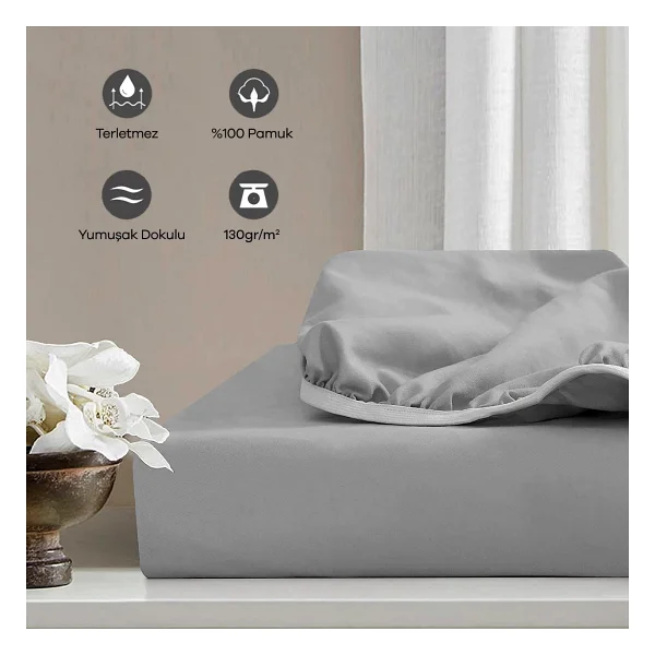 Soley Jersey %100 Pamuk Tek Kişilik 100 X 200 Lastikli Çarşaf - Görsel 2