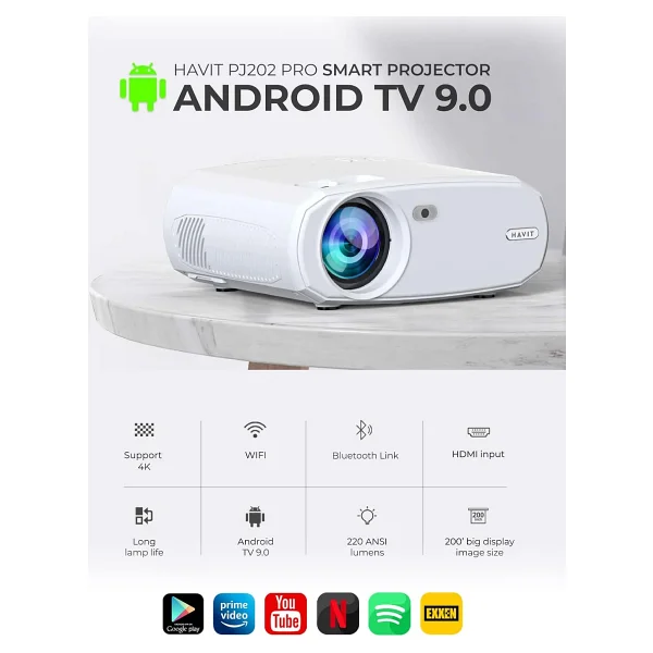 Havit Pj202 Pro 220 Lümen Full HD Android Projeksiyon Cihazı - Görsel 6