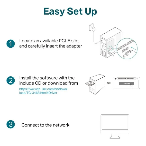 TP-Link TG-3468 V2.0 Gigabit PCI-E Network Adaptör - Görsel 4